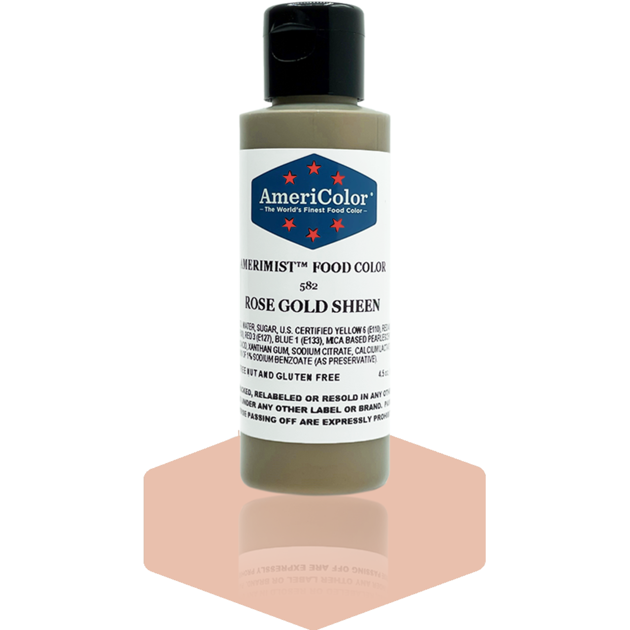 AmeriColor, Rose Gold Sheen, 4.5 Ounce, AmeriMist Airbrush Food Coloring
